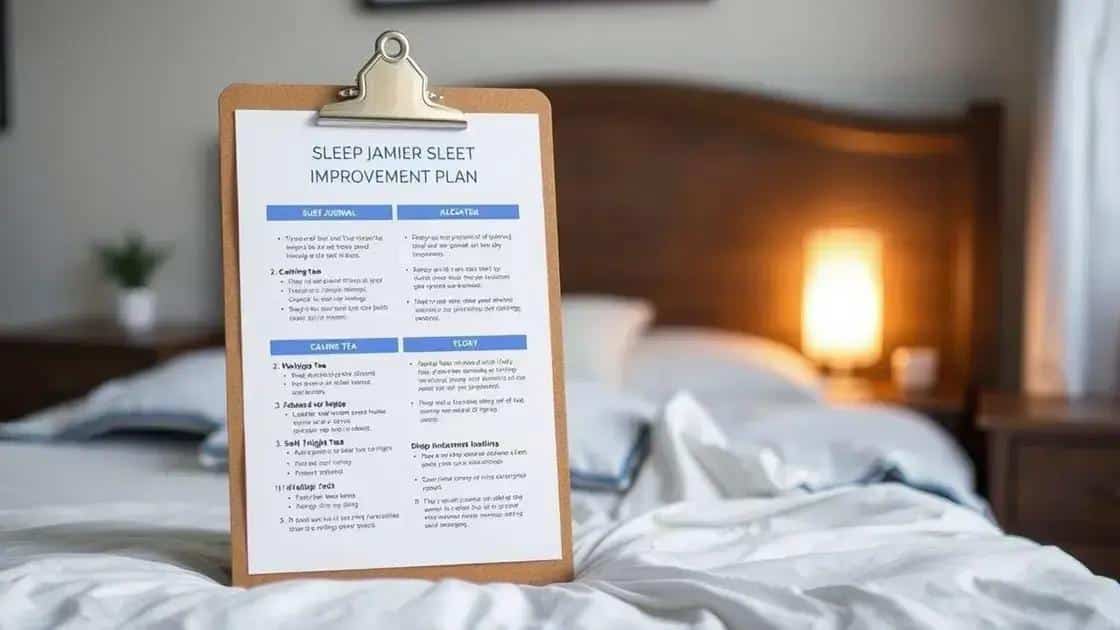 Creating a personal sleep improvement plan