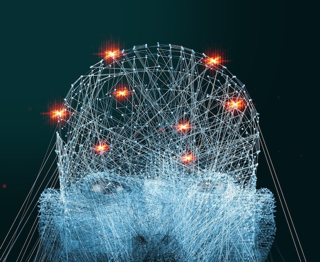 A data visualization showcasing the complex network of factors influencing the adoption of AI in cancer treatment. Nodes represent elements like cost, regulation, technology, and patient outcomes, with lines showing their interdependencies.