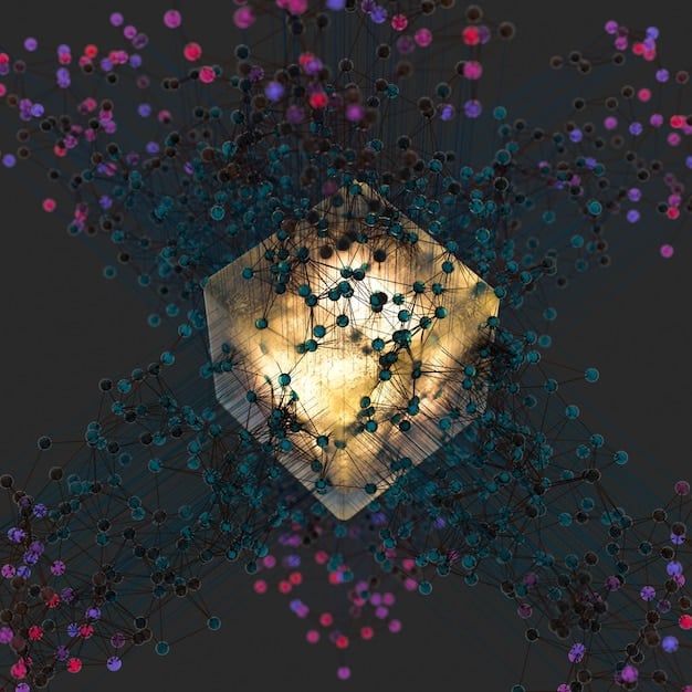 A graphic illustration showing an AI algorithm analyzing molecular structures, highlighting potential drug targets. The visualization should emphasize the speed and precision of AI in identifying promising targets compared to traditional methods.
