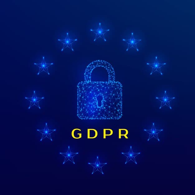 A digital graphic representing data privacy, with a padlock icon superimposed on a network of interconnected nodes, symbolizing the security and protection of sensitive information in the digital age.