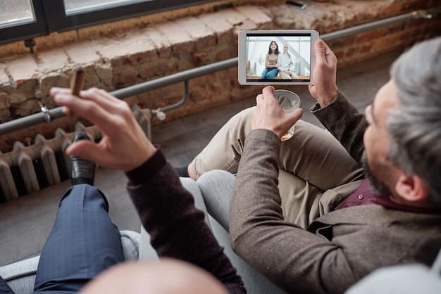 A split screen showing a rural patient having a video consultation with a doctor on one side and a statistic on the other side highlighting the increase in telehealth usage among rural Medicare beneficiaries.
