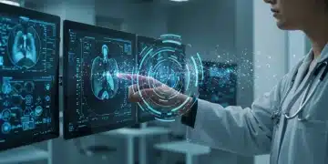 AI-powered medical diagnostics interface with doctor and patient data