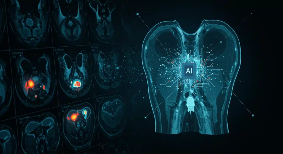 AI algorithm analyzing medical imaging for disease detection