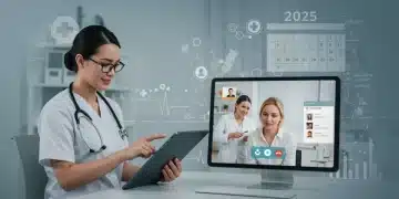 Healthcare provider on a video call with a patient, illustrating CMS telehealth reimbursement changes for 2025.