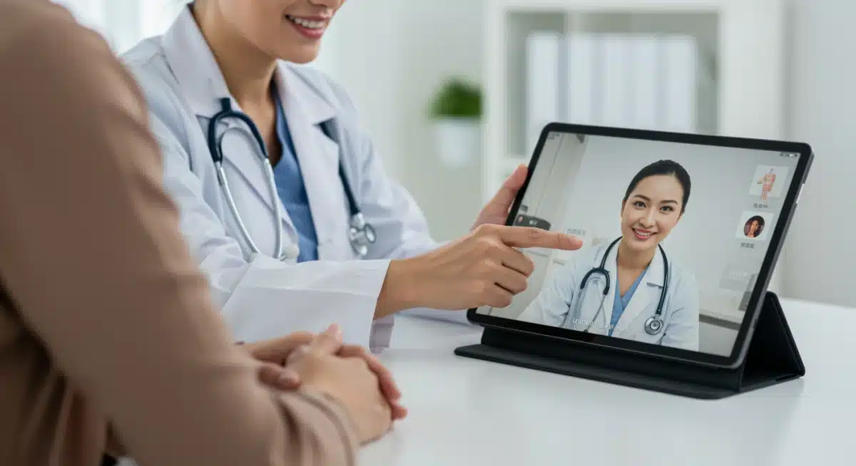 Doctor engaging with a patient during a virtual telehealth consultation