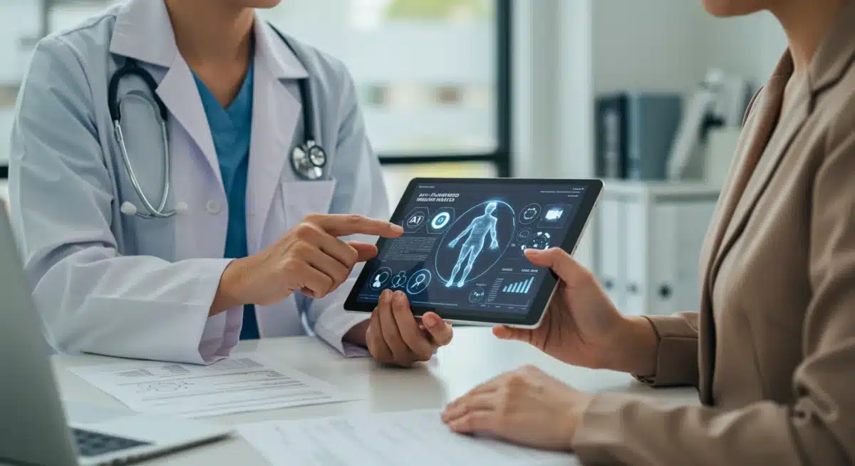 Doctor and patient reviewing AI-powered health insights on a tablet