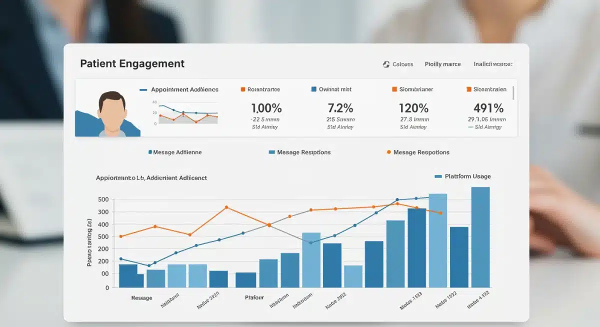 Digital dashboard showing increased patient engagement metrics in telehealth
