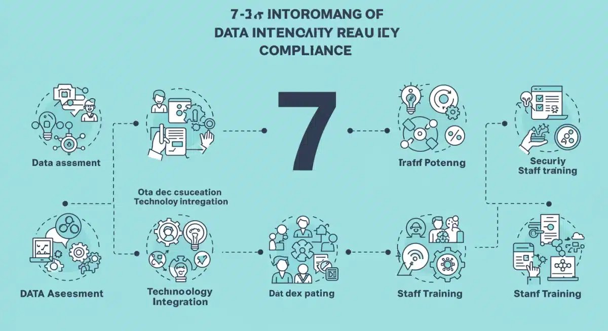 Infographic detailing a 7-step compliance checklist for 2026 data interoperability mandates in healthcare.