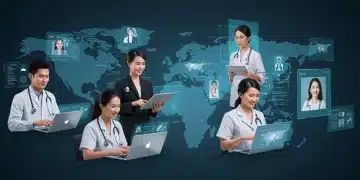 Diverse individuals utilizing telehealth for equitable healthcare access in the US by 2026.