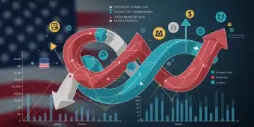 Digital representation of financial impact on hospital reimbursements from 2026 value-based care mandates.