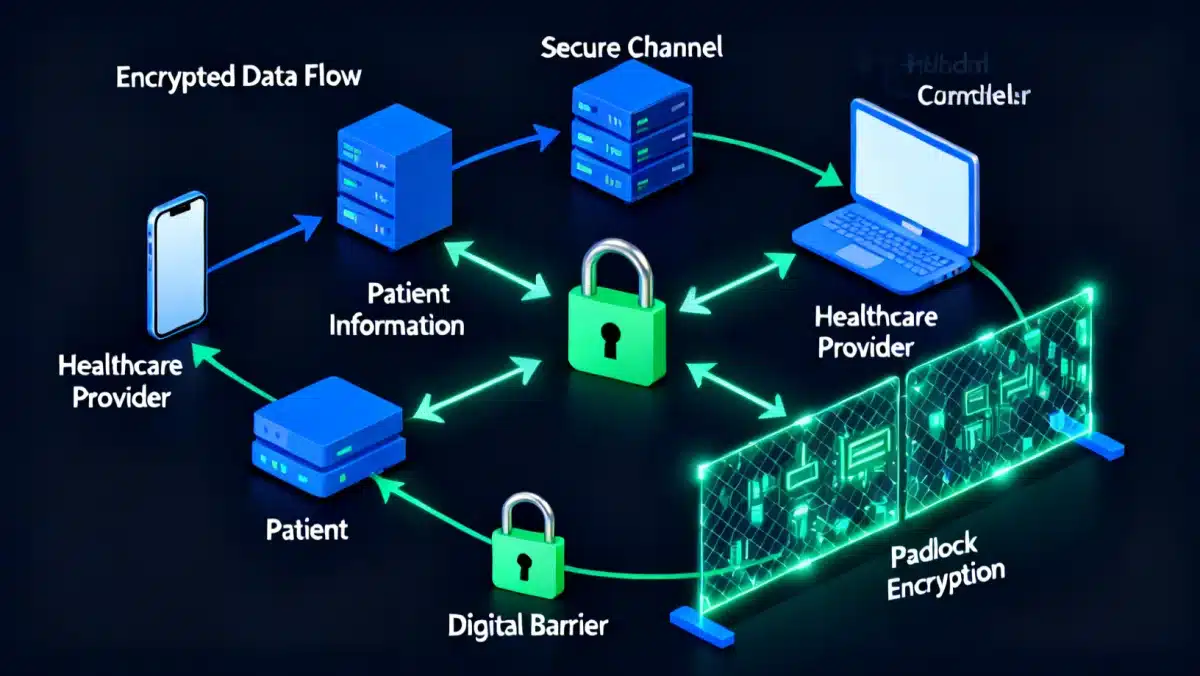 Encrypted data flow in telehealth networks