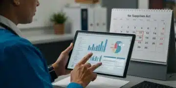 Healthcare professional reviewing No Surprises Act 2026 regulations on a tablet