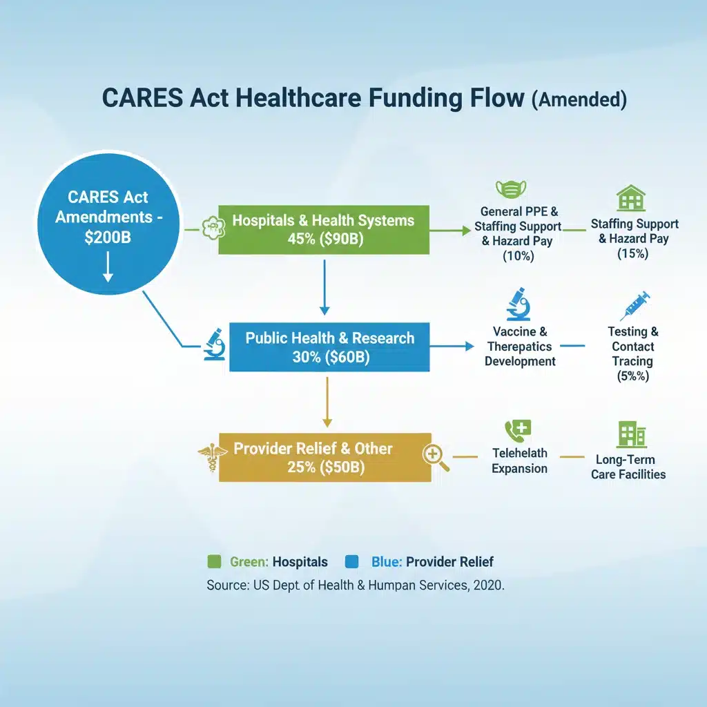 Infographic showing CARES Act funding allocation