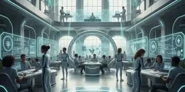 Futuristic healthcare facility benefiting from CARES Act amendments