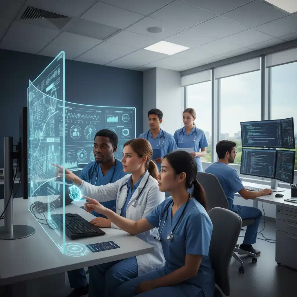 Healthcare professionals analyzing patient data with MedTech for personalized care