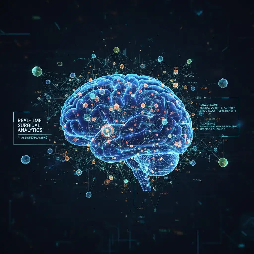 AI algorithms analyzing medical data for enhanced surgical planning and execution.